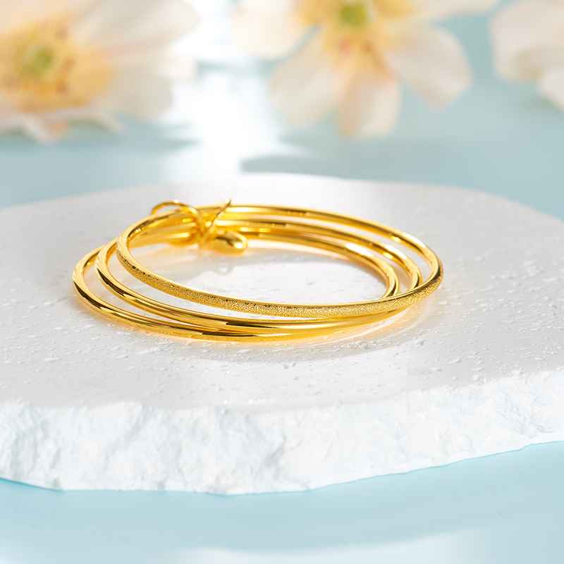 足银手镯 三生三世素圈套环手镯