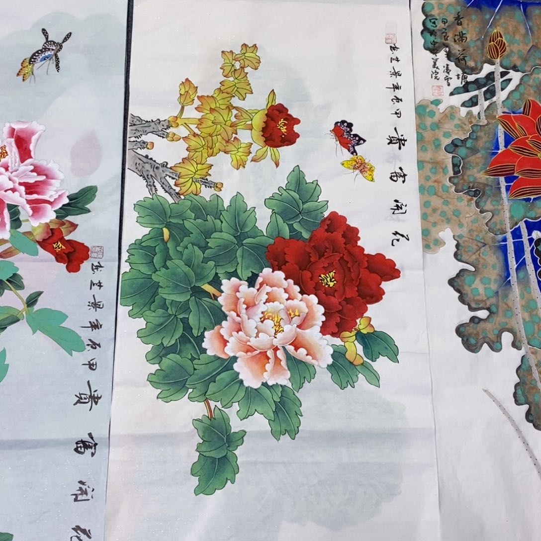 国画尺寸100✖️50工笔手绘