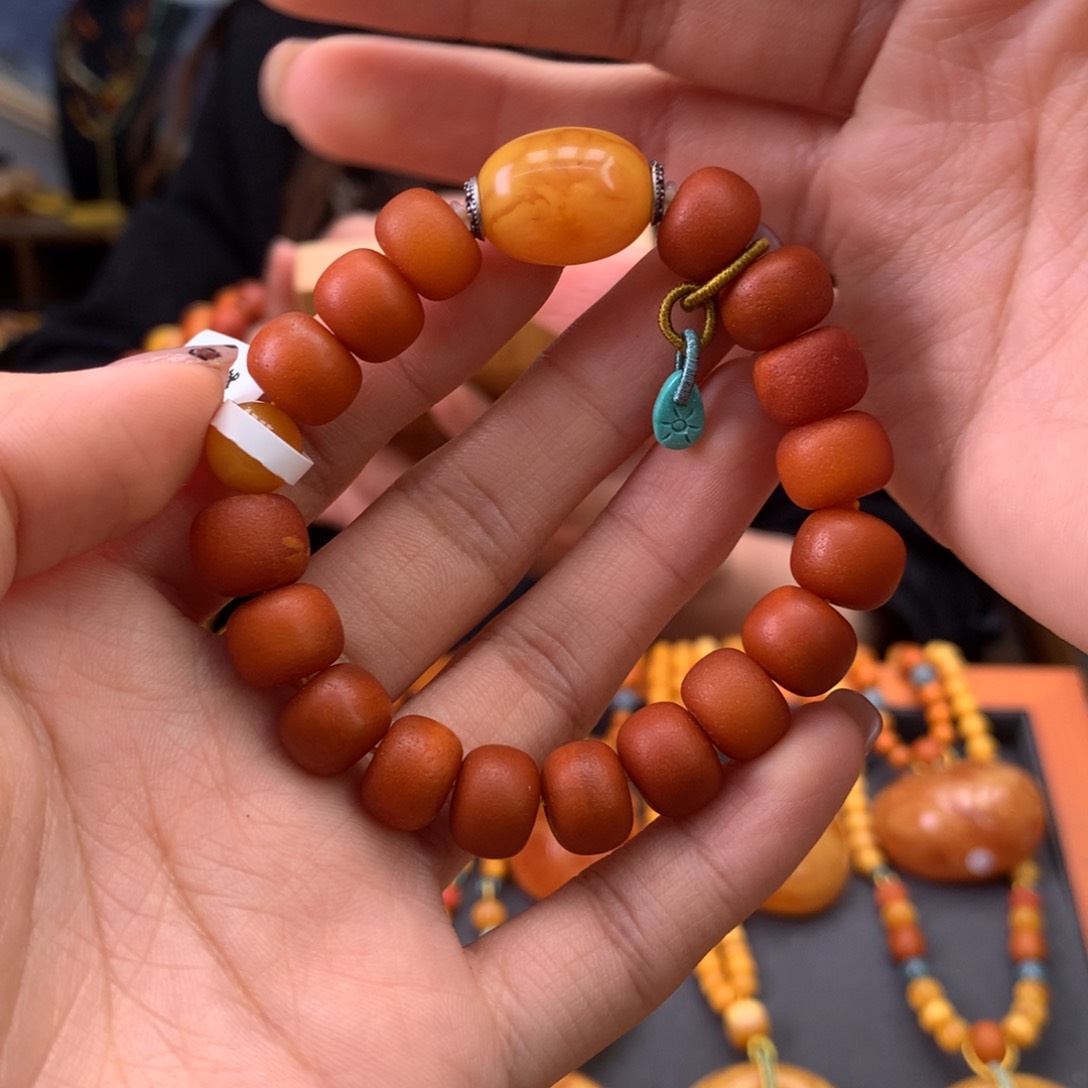 蜜蜡手串未镶嵌天然