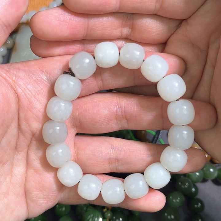 和田玉手链未镶嵌羊***哥