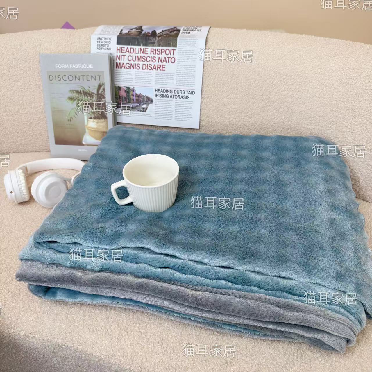 【绒被套-蓝泡泡-蓝】蓝泡泡绒被套