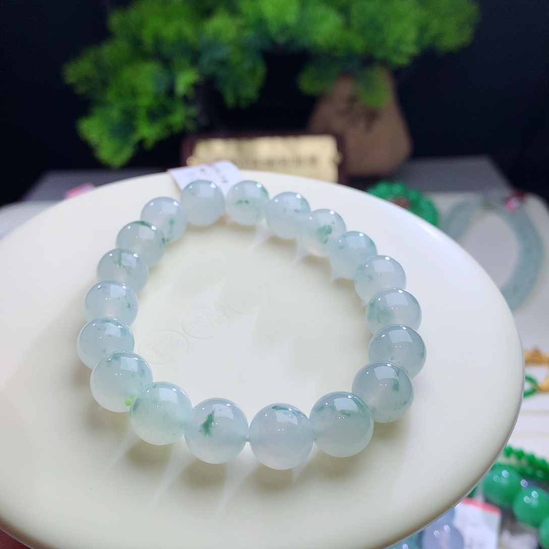 未镶嵌手串翡翠万内主推！卡10mm冰胶飘花