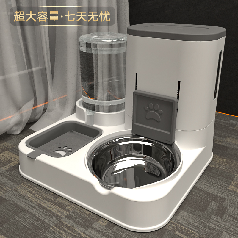 猫咪自动喂食器猫碗和水碗一体狗碗宠物自动饮水双碗猫咪饮水器