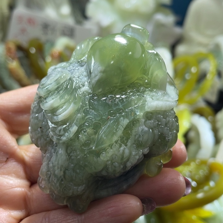 岫玉未镶嵌手把手把