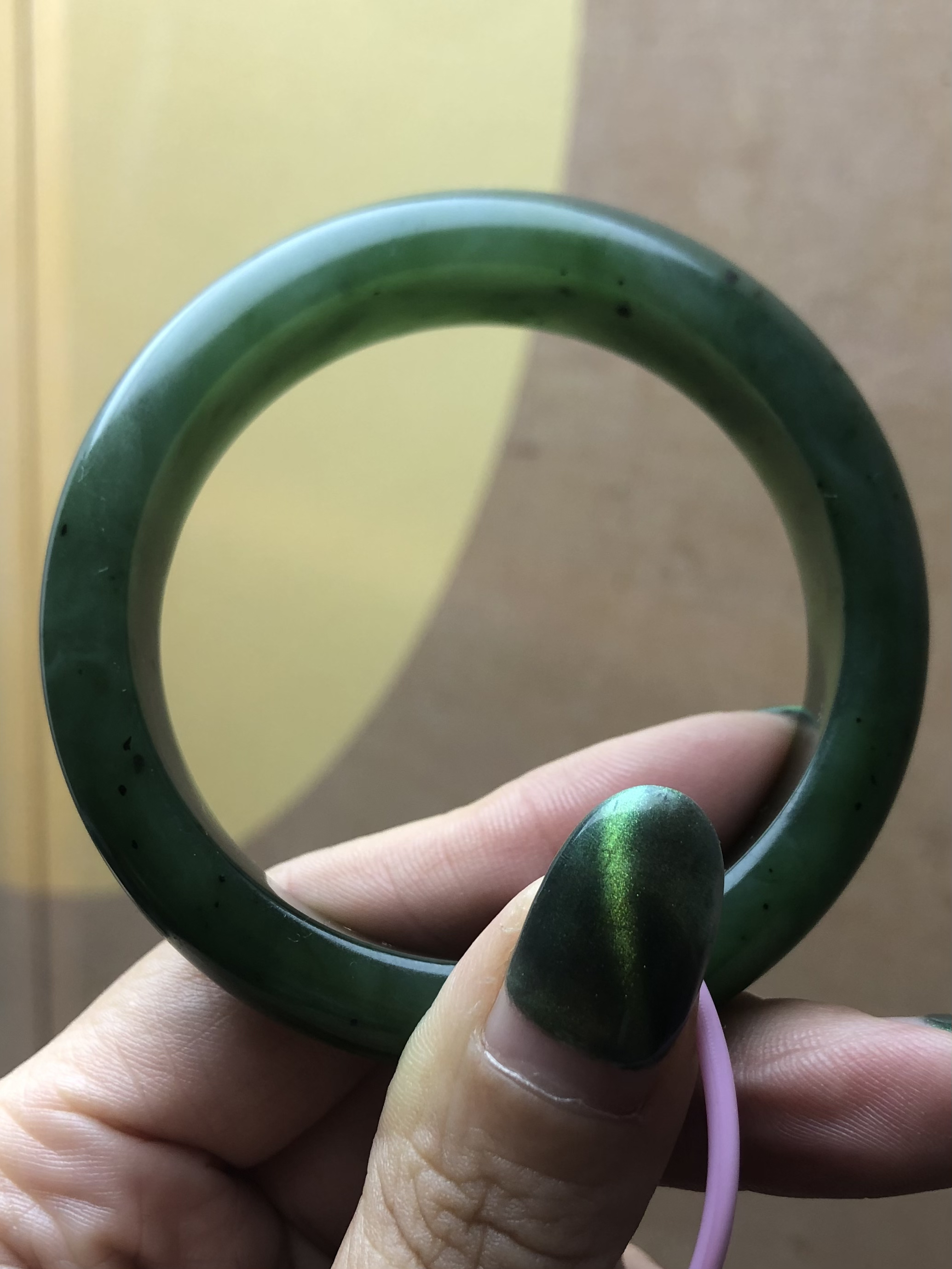 和田玉俄罗斯碧玉时尚女款玉镯子拍下备注圈口