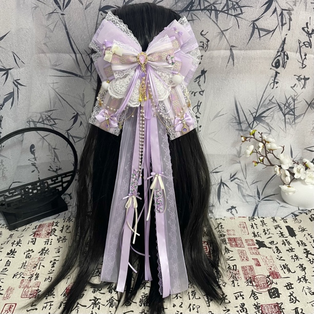 《青莲》新款洛丽塔重工古风发饰长飘发饰