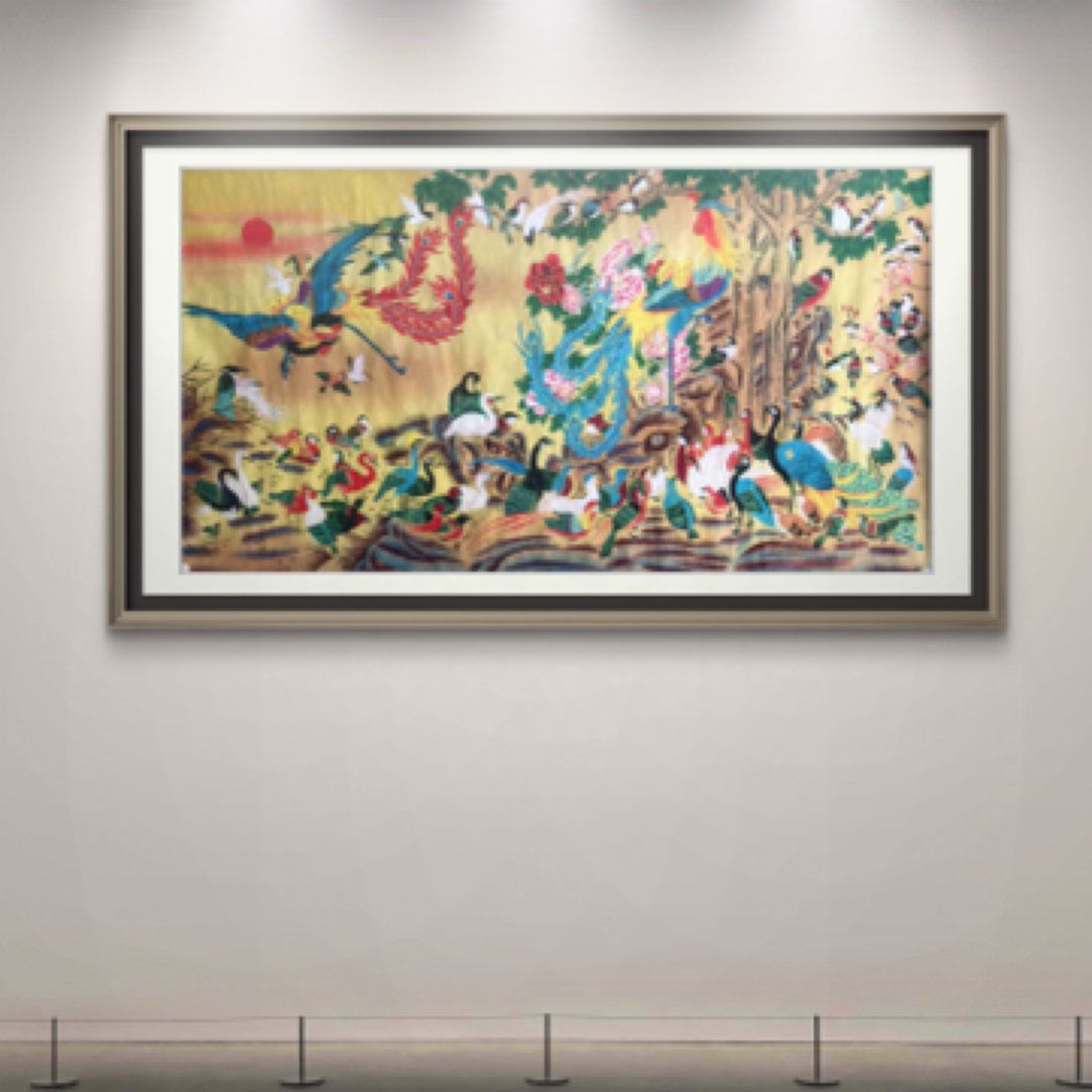 百鸟朝凤精品手绘家居装饰画客厅挂画国画