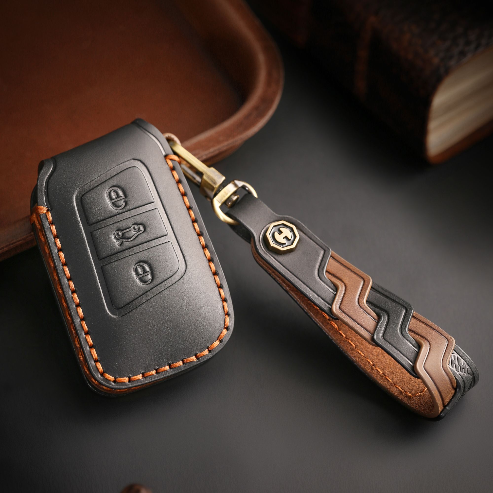 适用长安钥匙套头层真皮车钥匙套保护套