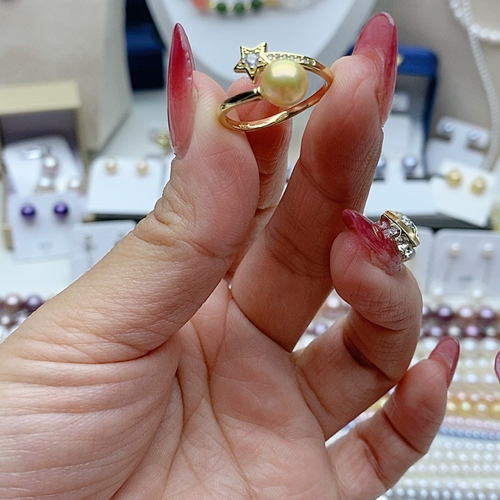 淡水珍珠戒指银S925镶嵌