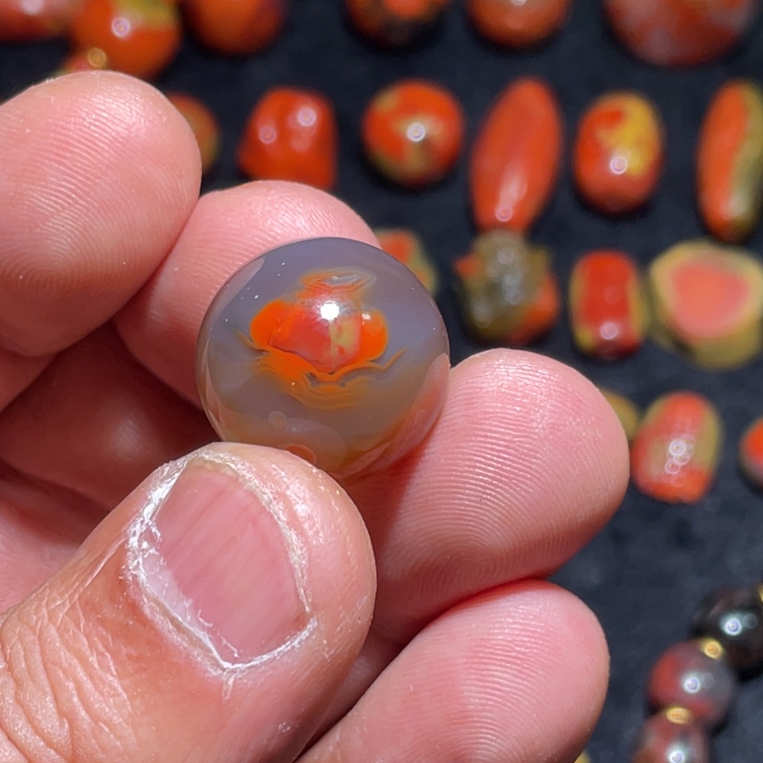 孤***月南红玛瑙未镶嵌手链19.7单珠