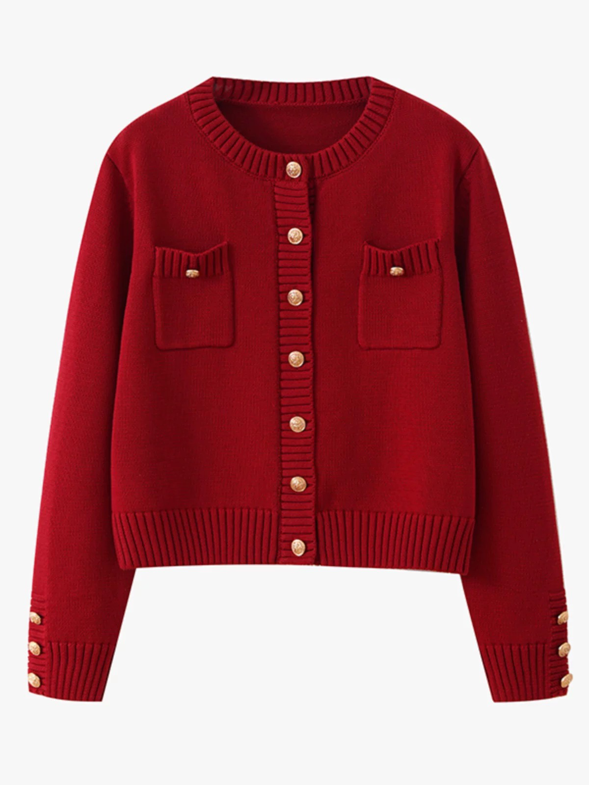 A（111-120）洋气百搭时尚宽松秋冬提花开衫小香风春秋短款复古