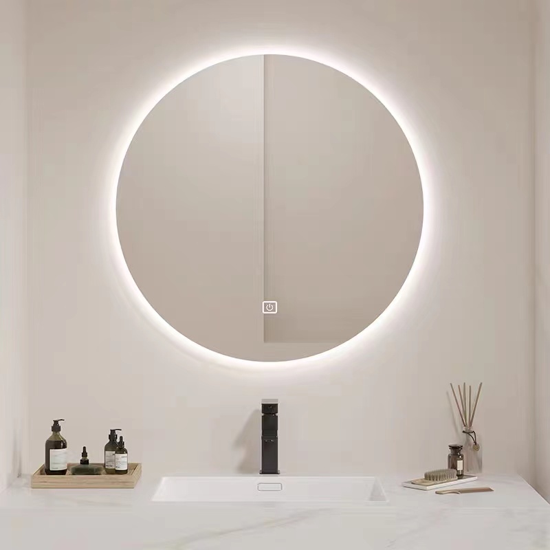 智能圆镜镜子挂墙卫生间洗手间浴室镜带灯壁挂防雾发光led化妆镜