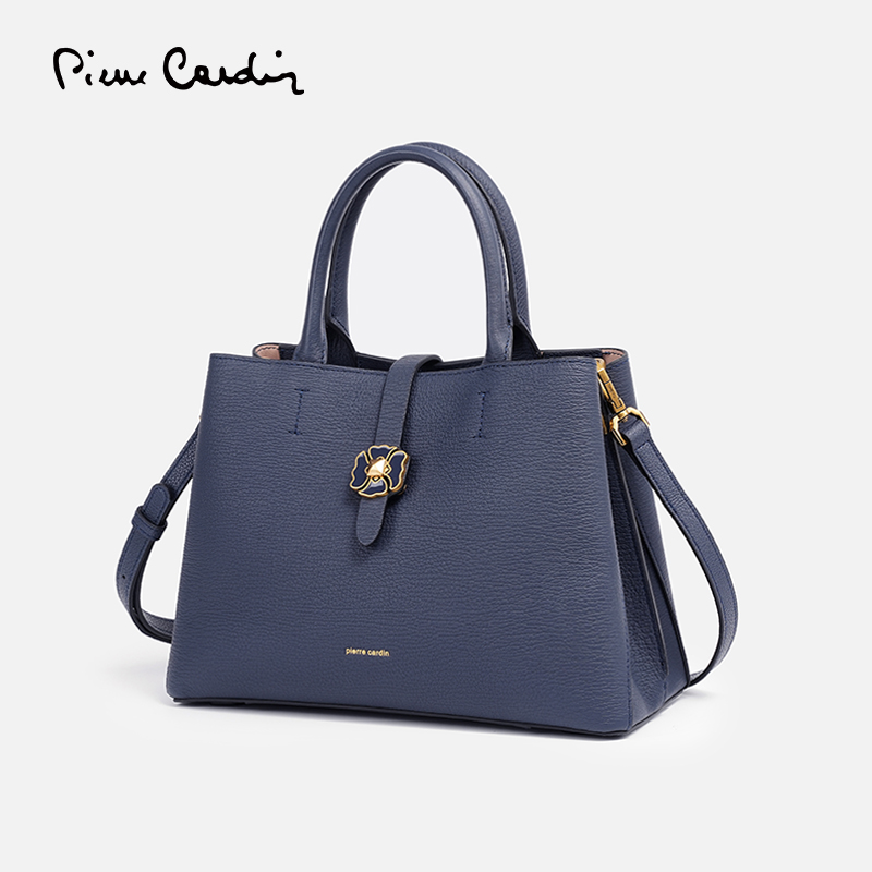 皮尔卡丹新款包包女手提包单肩斜挎包头层牛皮女包妈妈包通勤包