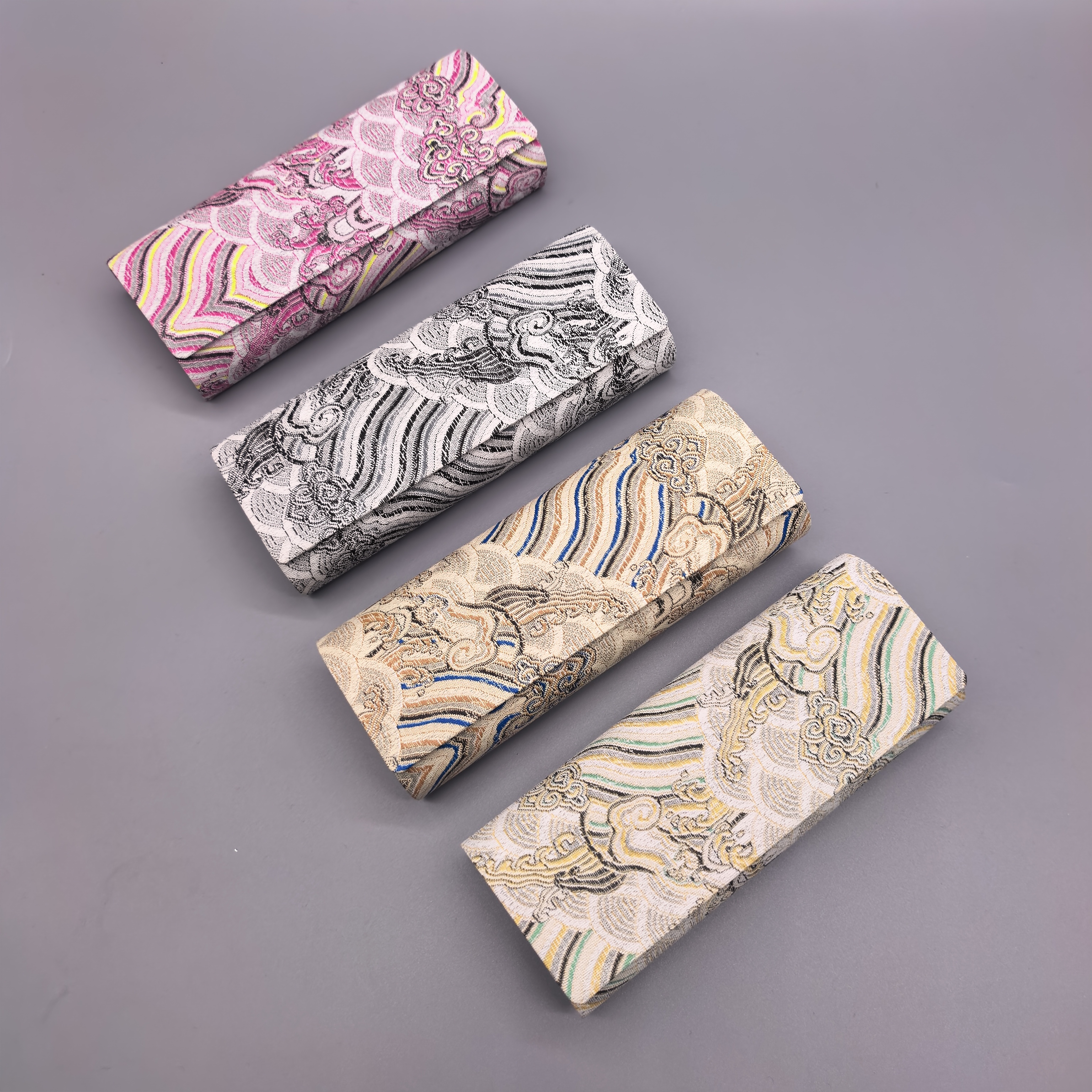 锦缎刺绣中国风近视眼镜盒防压简约复古便携ins男女高颜值收纳盒