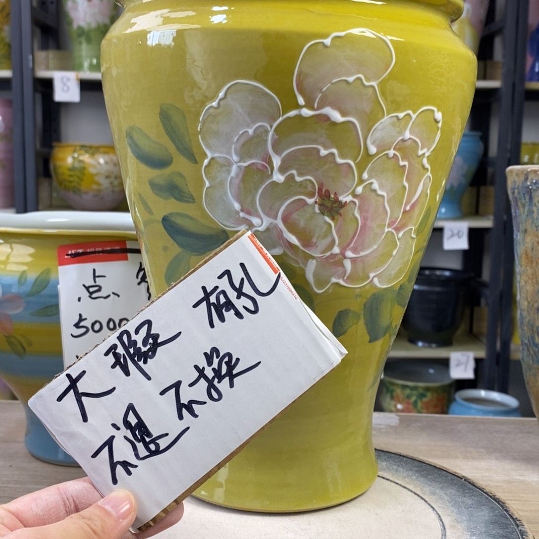 景德镇手工手绘陶瓷花盆