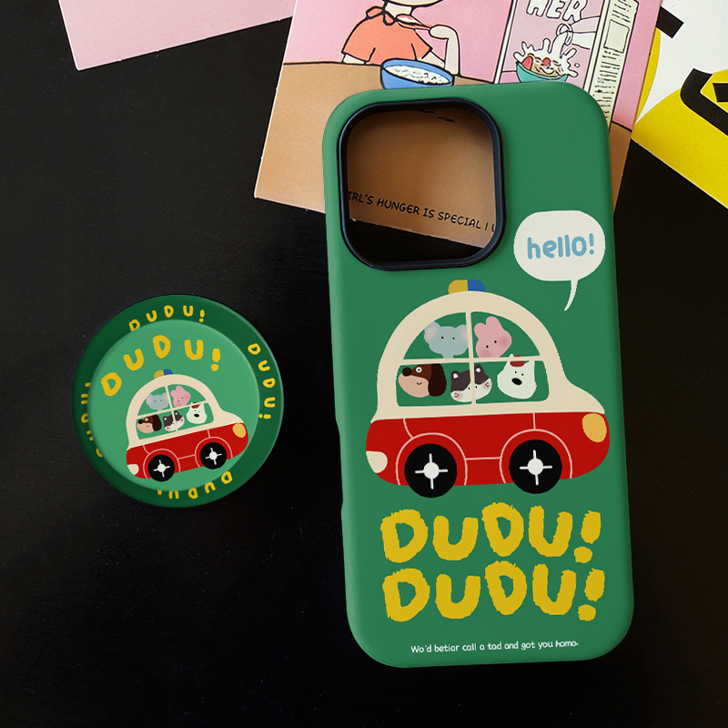 夏日动物巴士菲林二合一适用苹果17/16promax手机壳15/14保护套13