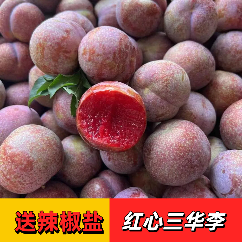 （新人价）新鲜采摘李子正宗广东红心三华李酸鲜爽口（送辣椒盐）1斤起广东省
