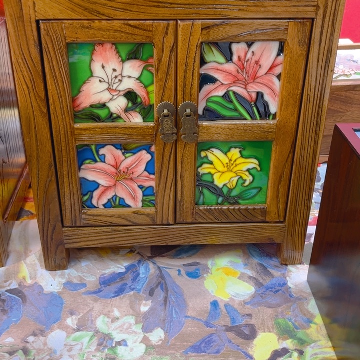 木瓷板画艺术作品经典矮柜