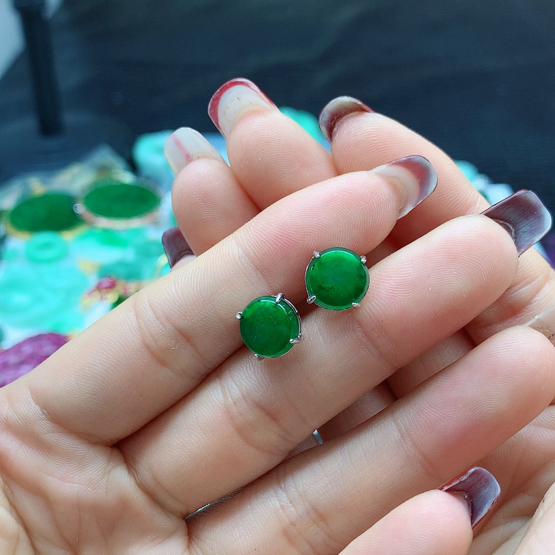 【闪购商品】翡翠耳饰银S925镶嵌，