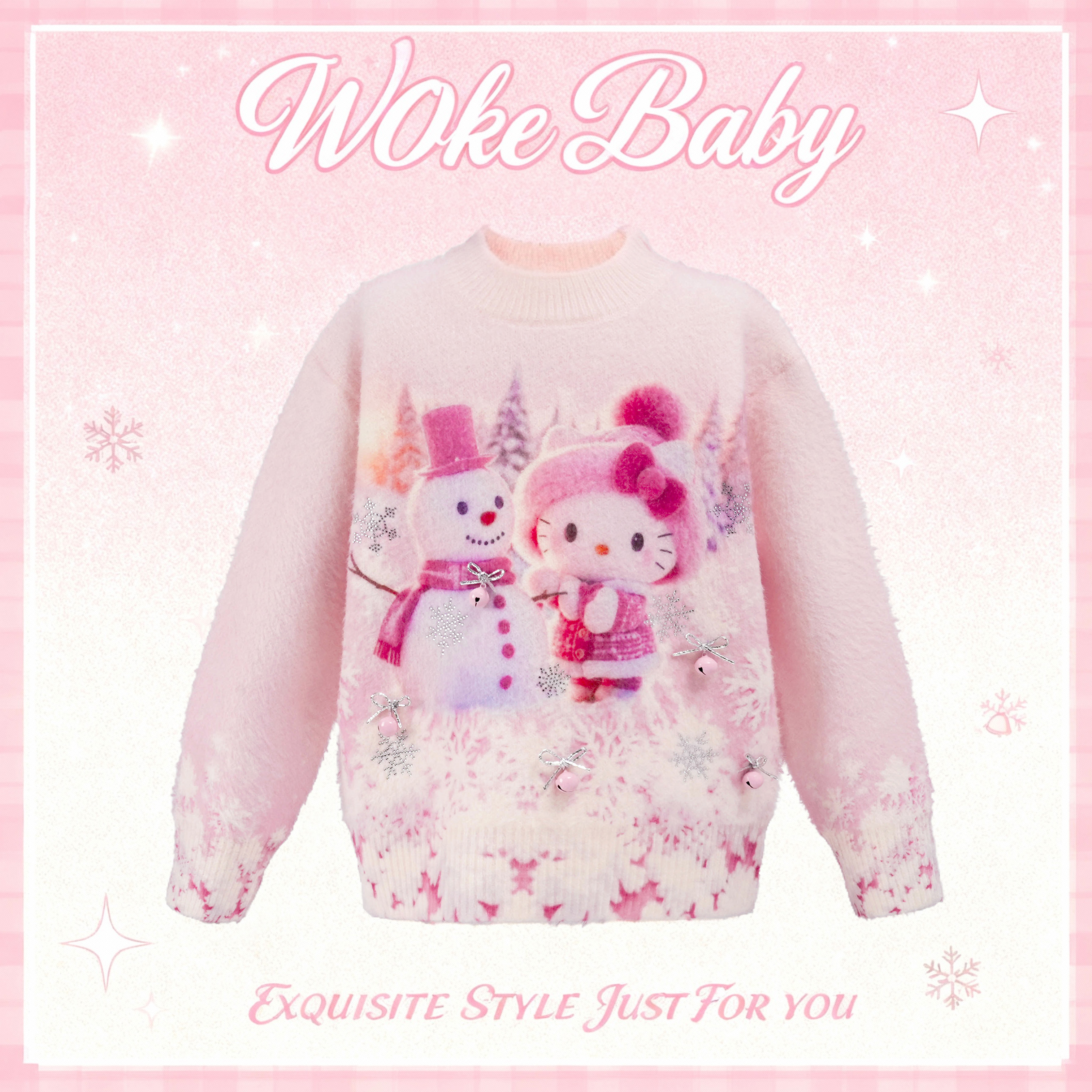 【仿水貂毛】不起球女童毛衣秋冬2025新款卡通针织衫套头汉服W5276