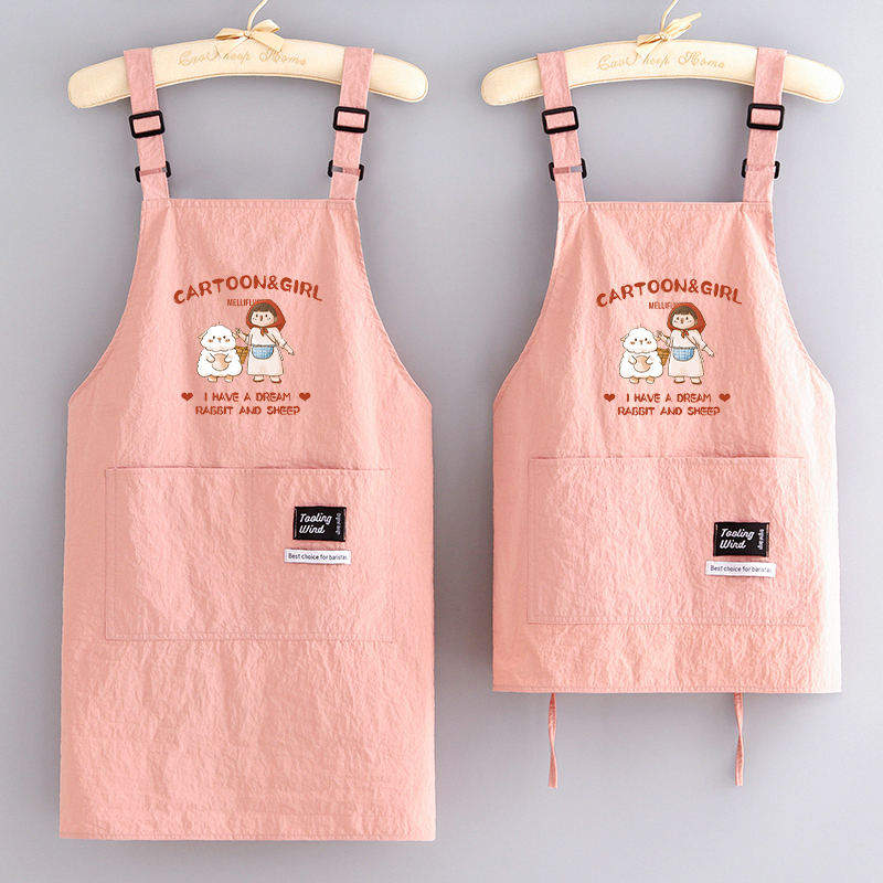 时尚卡通防泼水围裙定制印字餐饮上班防污耐脏工作服厨房家用成人
