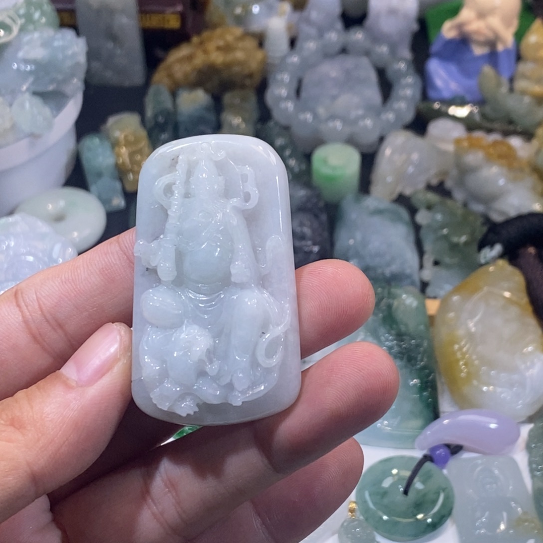 翡翠未镶嵌吊坠(不含链)赵公明