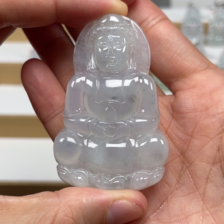 翡翠未镶嵌颈饰天然翡翠A货观音32号