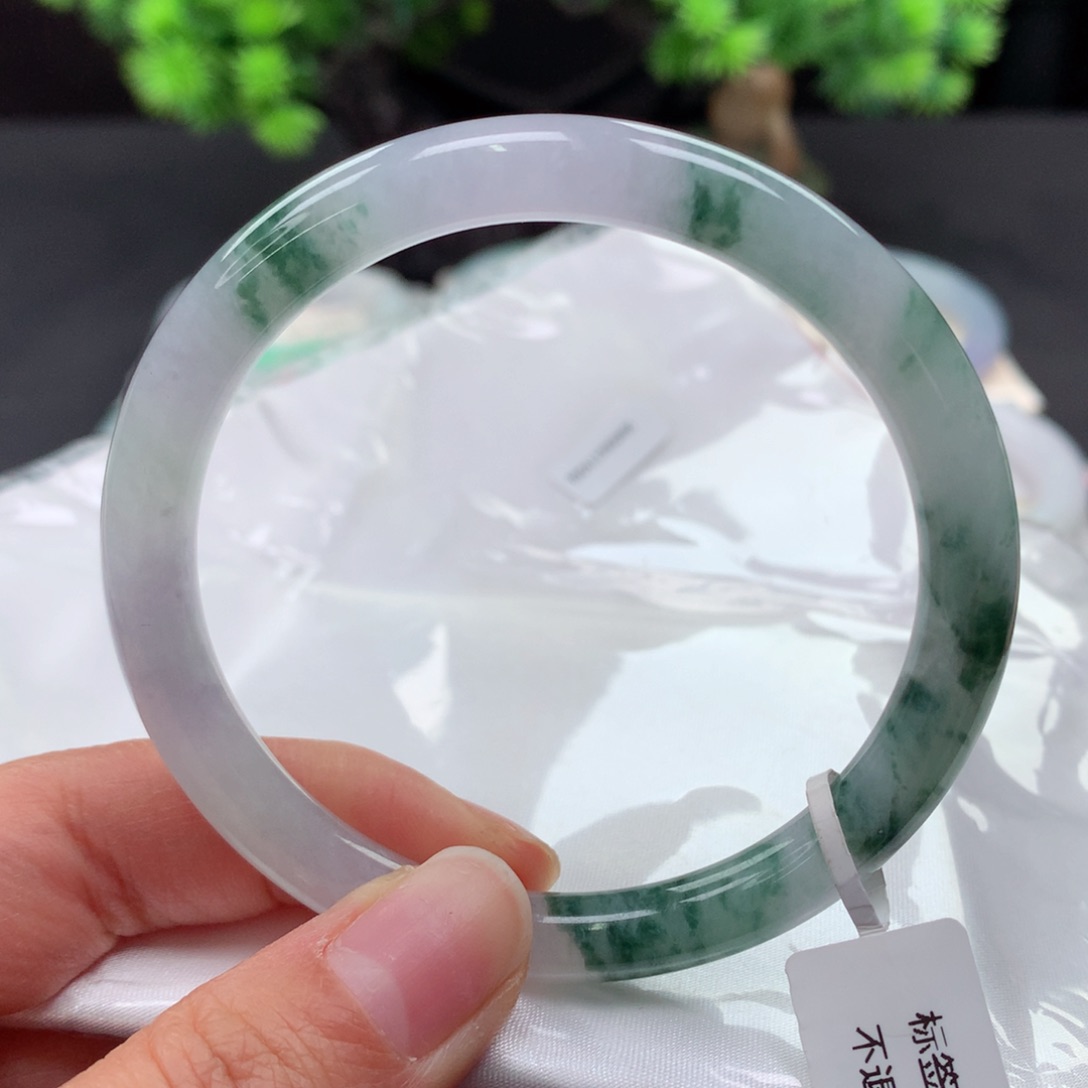 翡翠手镯未镶嵌宝***呀56+冰飘花