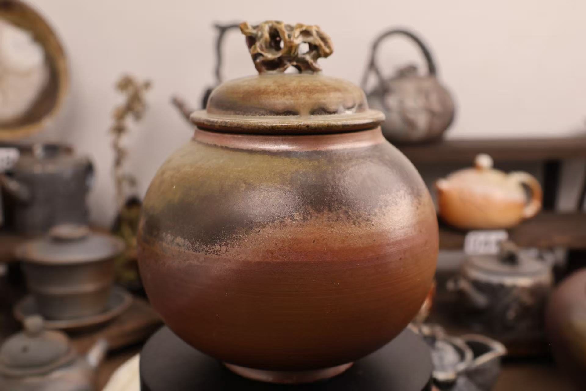 纯手工柴烧茶叶罐 可放四两茶叶