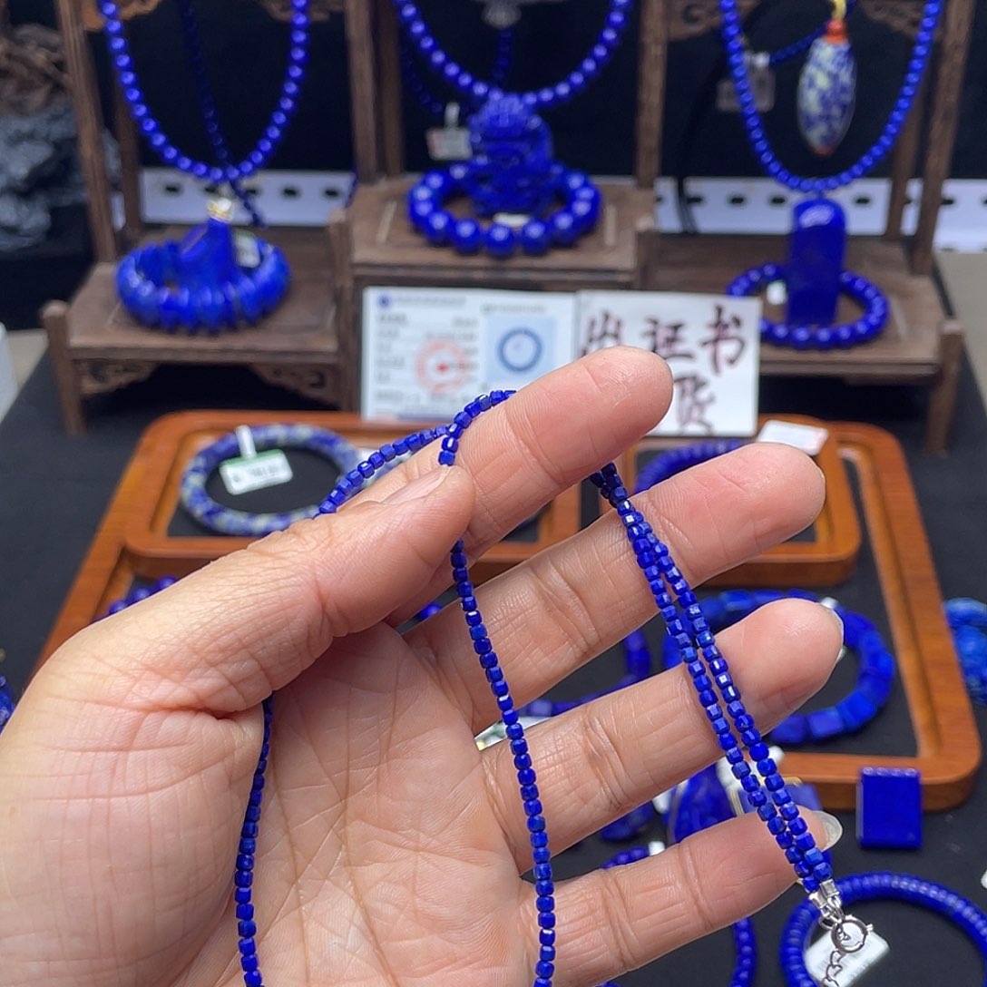 青金石项链银S925镶嵌