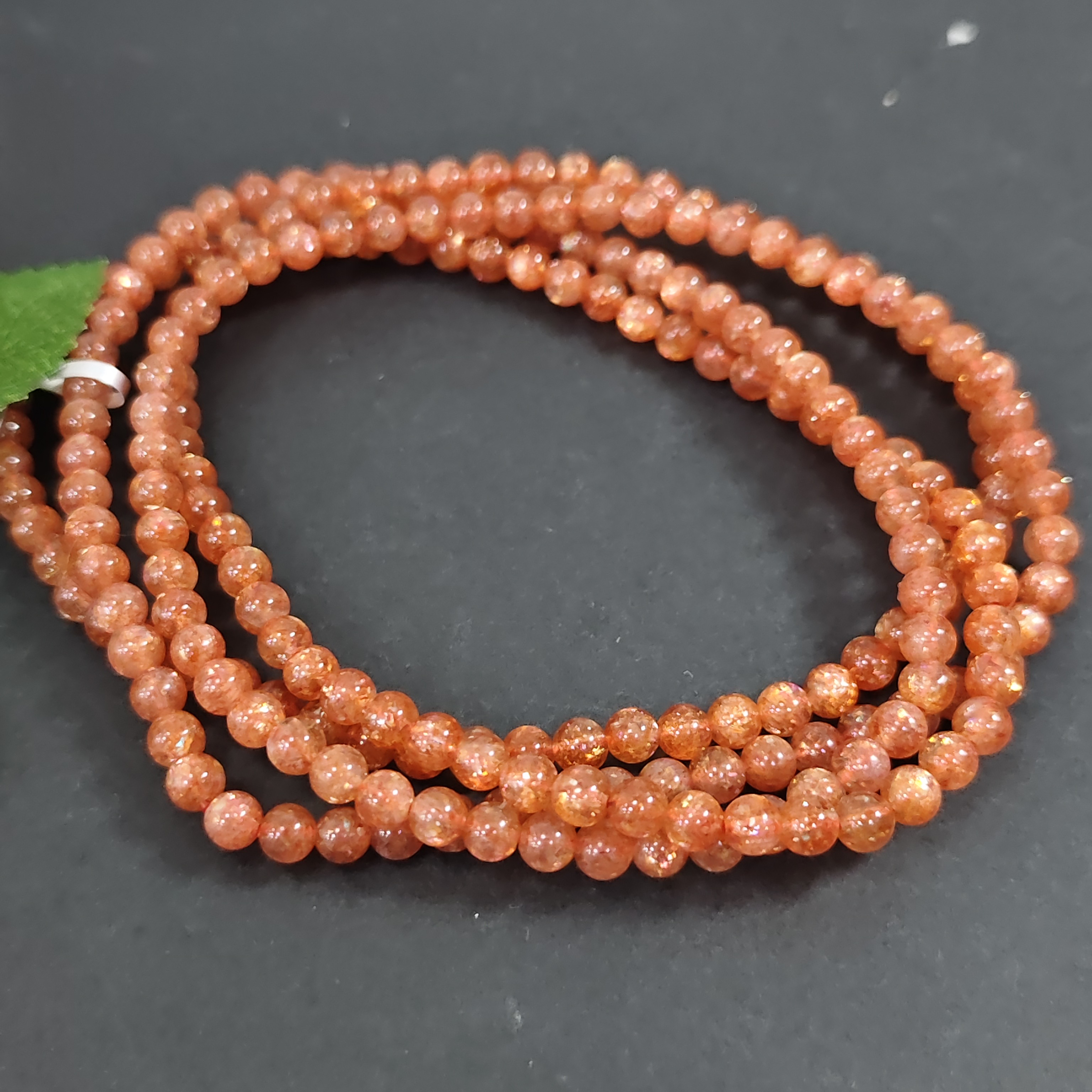 【书记甄选】天然金太阳三圈手链 多样性发一件 约5mm 6932CK