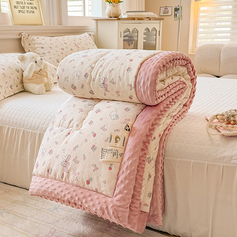 全棉豆豆被A类母婴级春夏季薄款被子学生宿舍单双人被芯可机洗