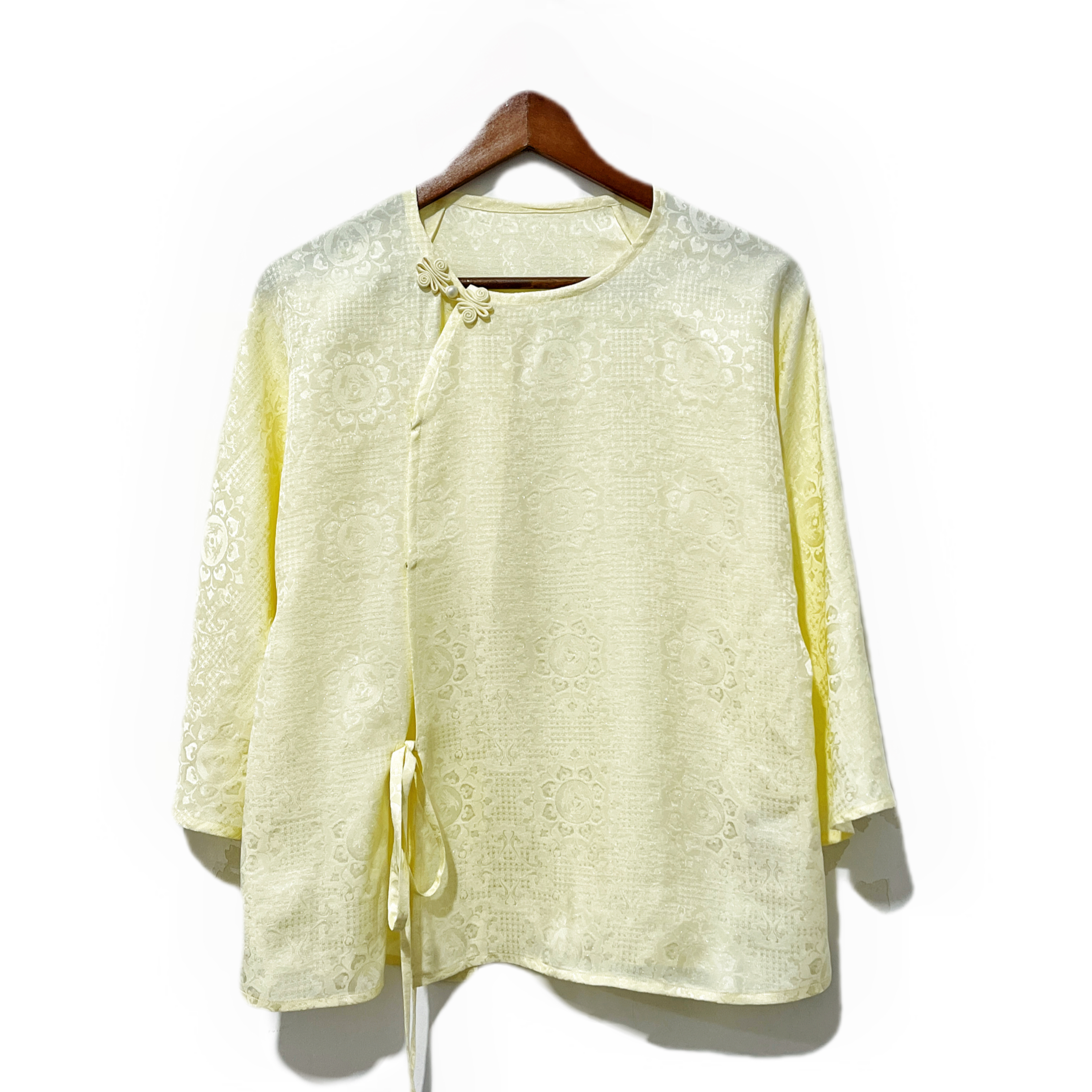 【8】桑蚕丝香云纱复古面膜新中式设计师长袖女装中国风盘扣小衫