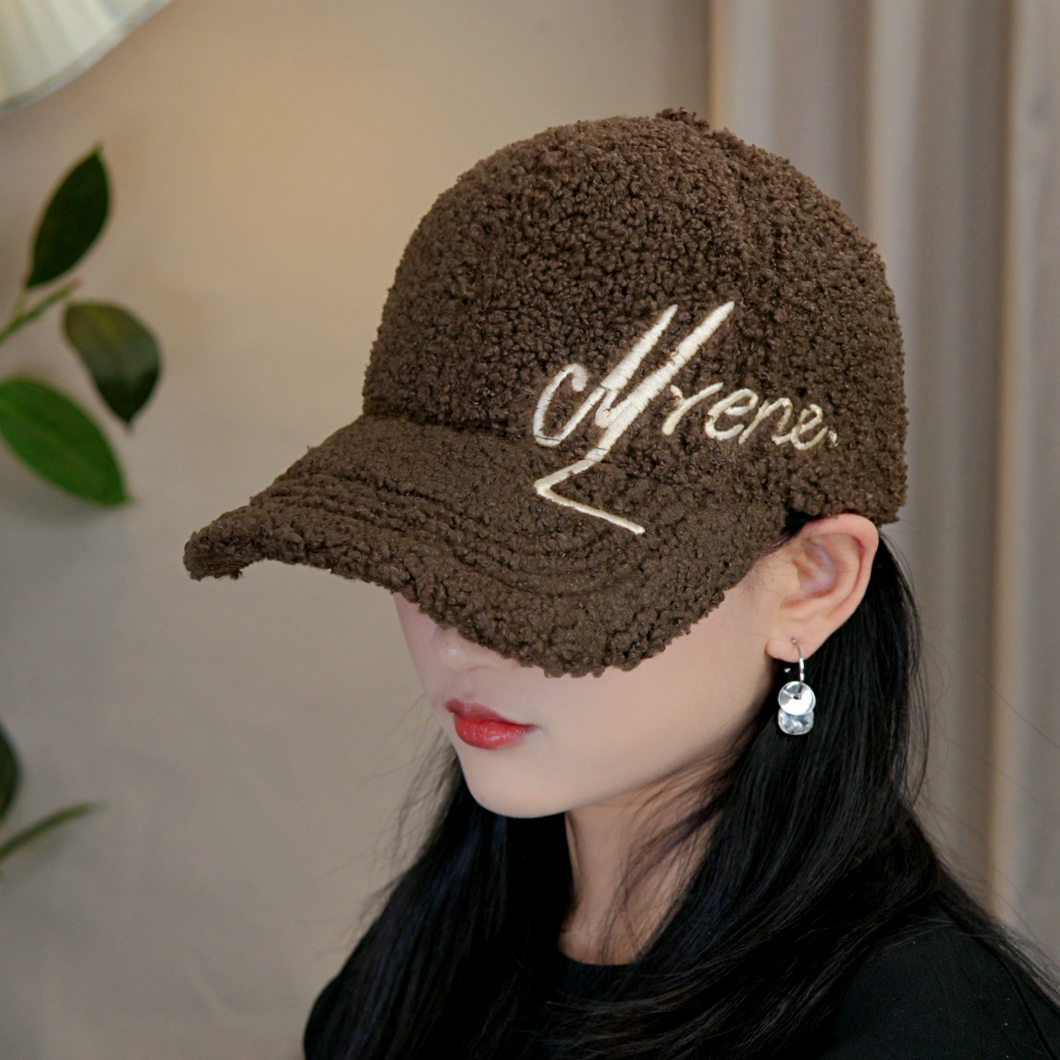 秋冬新款侧标加绒加厚帽子男女同款时尚百搭毛绒大头围棒球帽