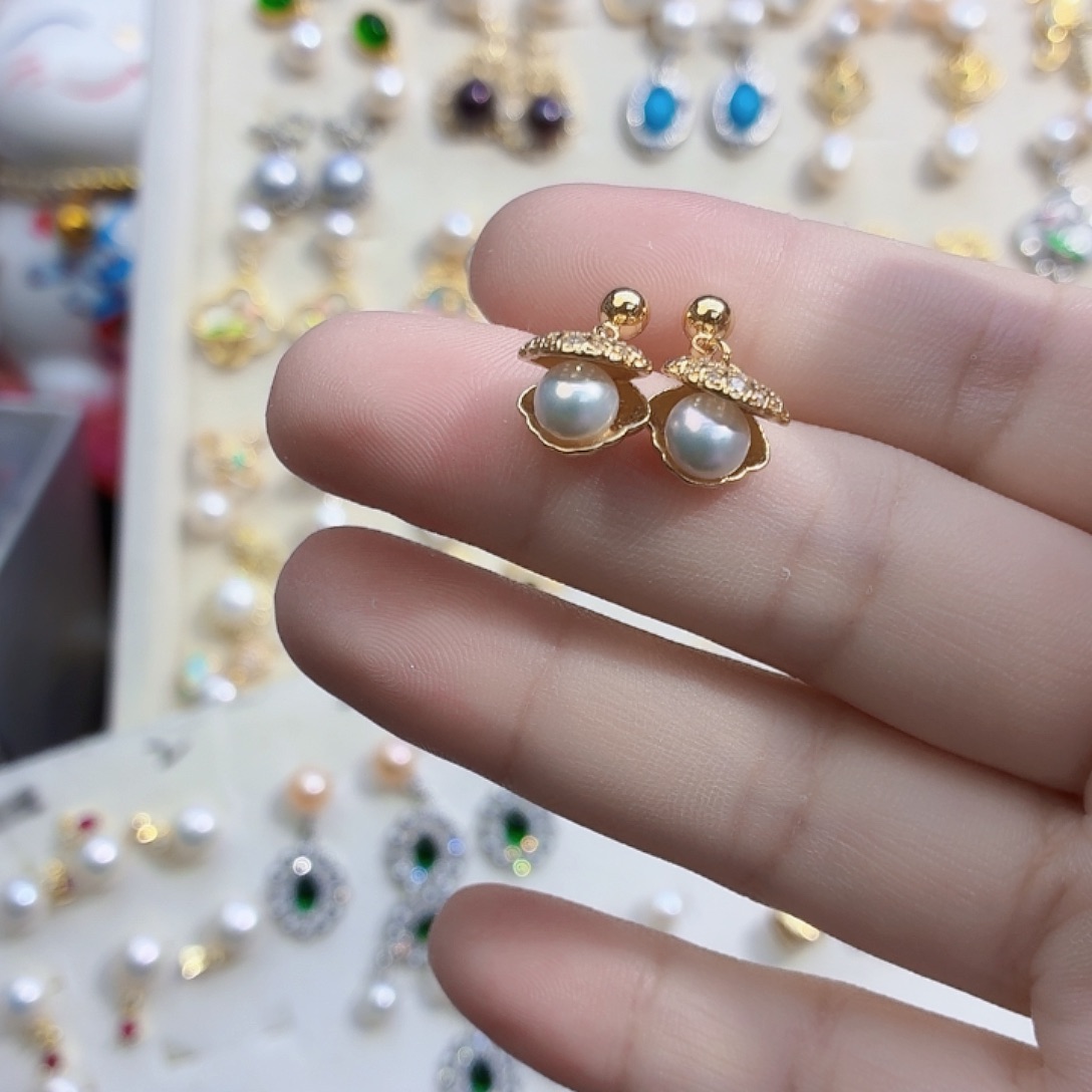 耳饰淡水珍珠合金