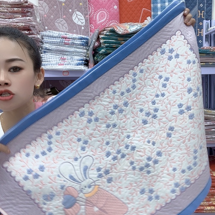 棉蓝色小花兔纯棉