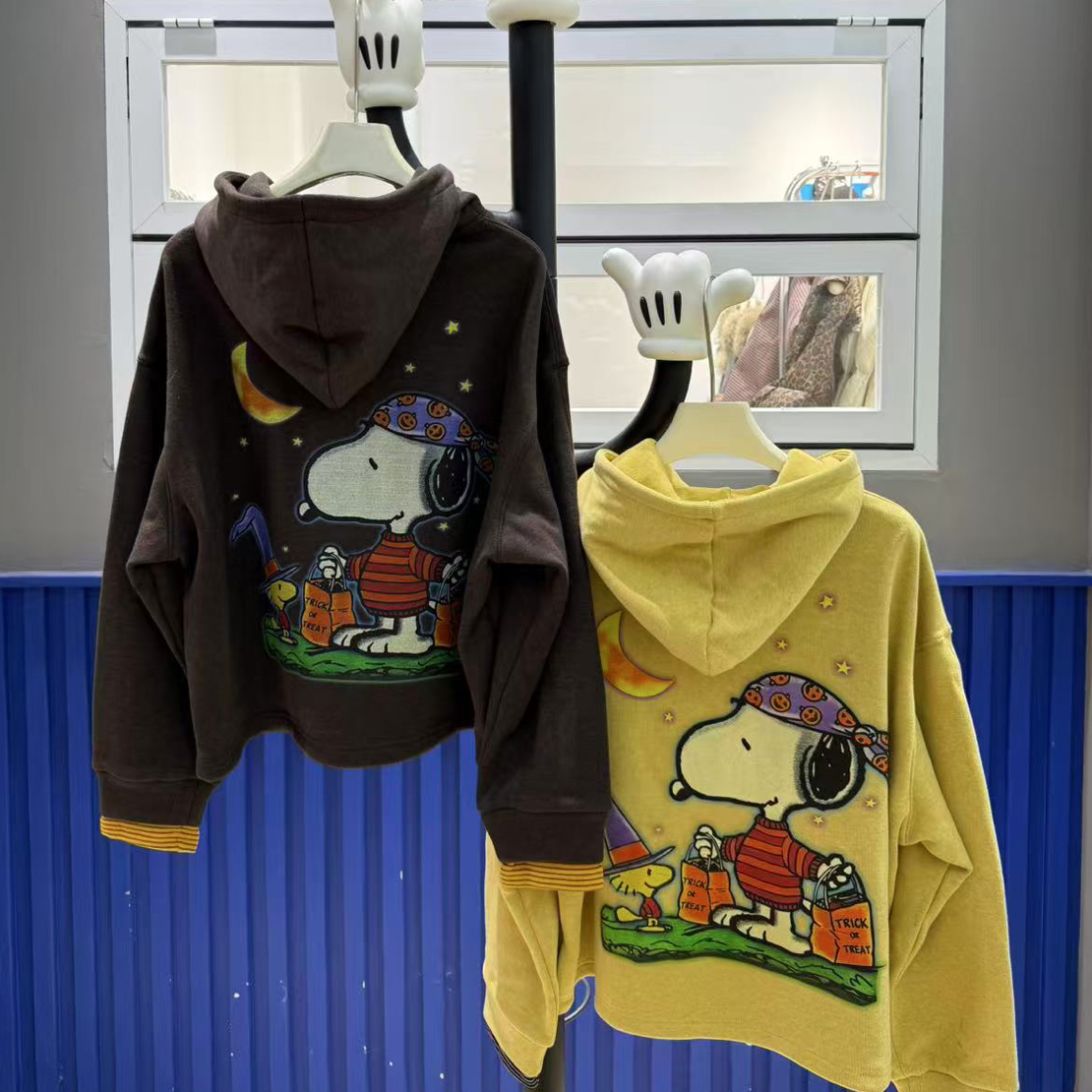 5700#深圳BOHAN秀秀家2025冬季新品月亮snb加绒连帽卫衣