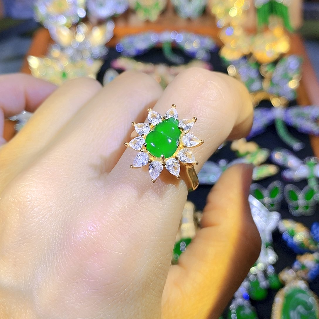 吊坠(不含链)银S925镶嵌翡翠