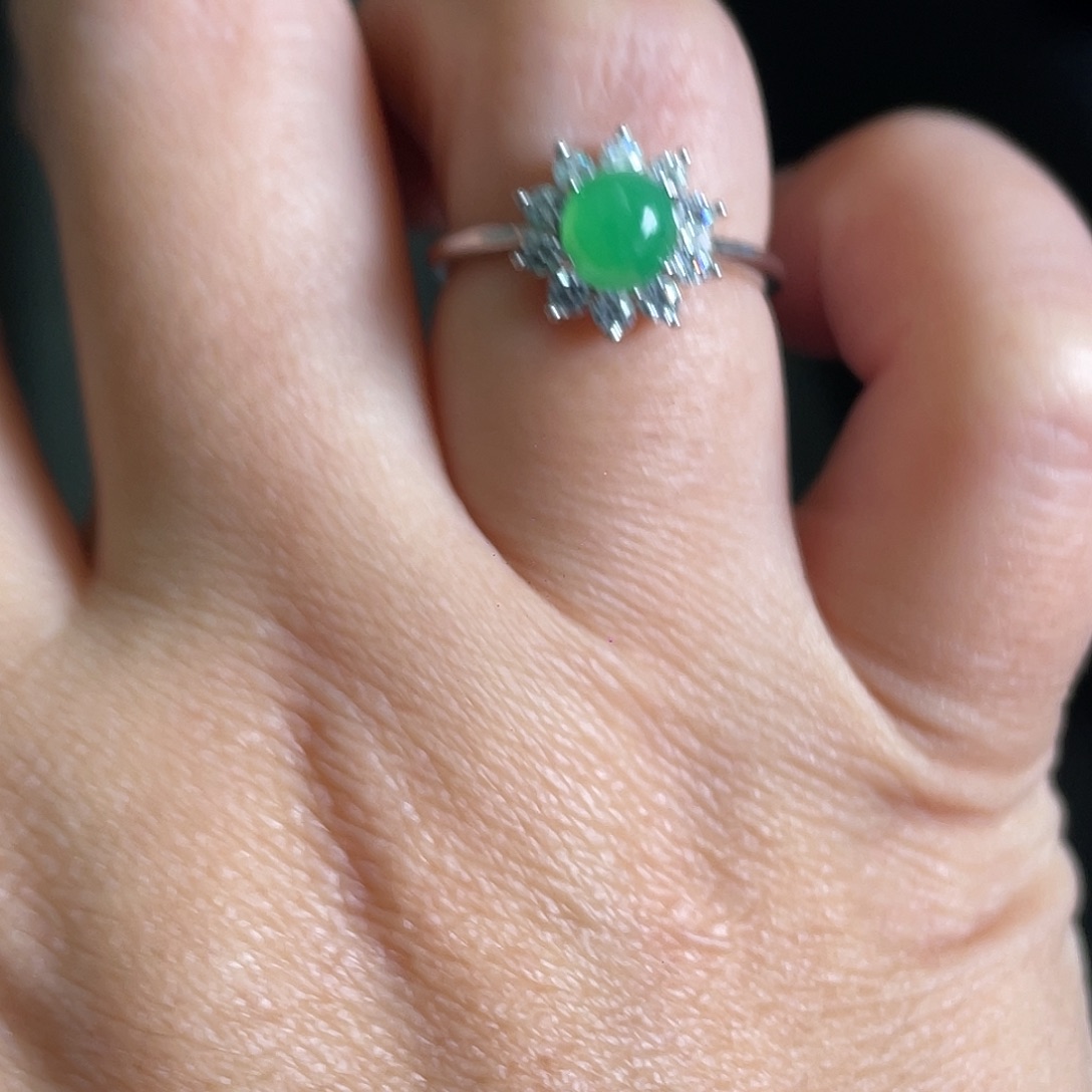 翡翠银S925镶嵌戒指