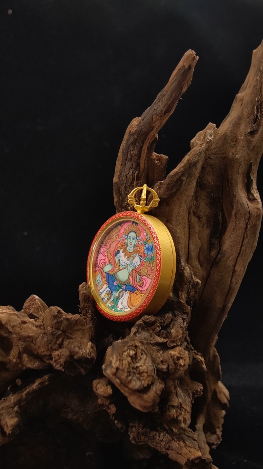 宽太加唐卡绿度母 尺寸3cm