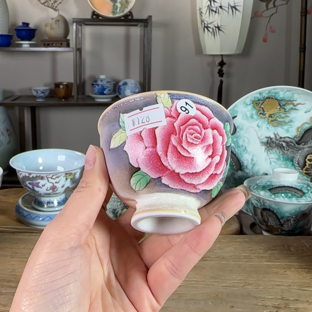 杯景德镇陶瓷柴烧多人