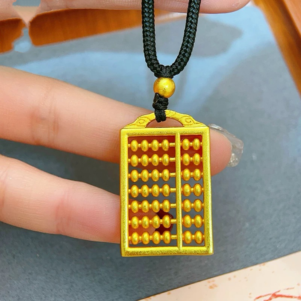  【粉丝专属】5.2g算盘吊坠时尚古法新工艺新款男女款S