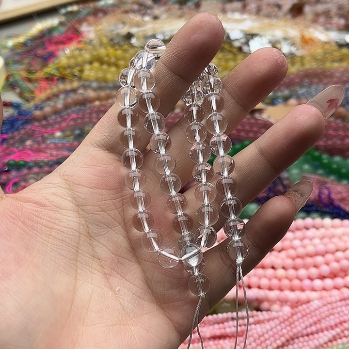 玛瑙/玉髓珠宝半成品未镶嵌一条8mm左右白水晶