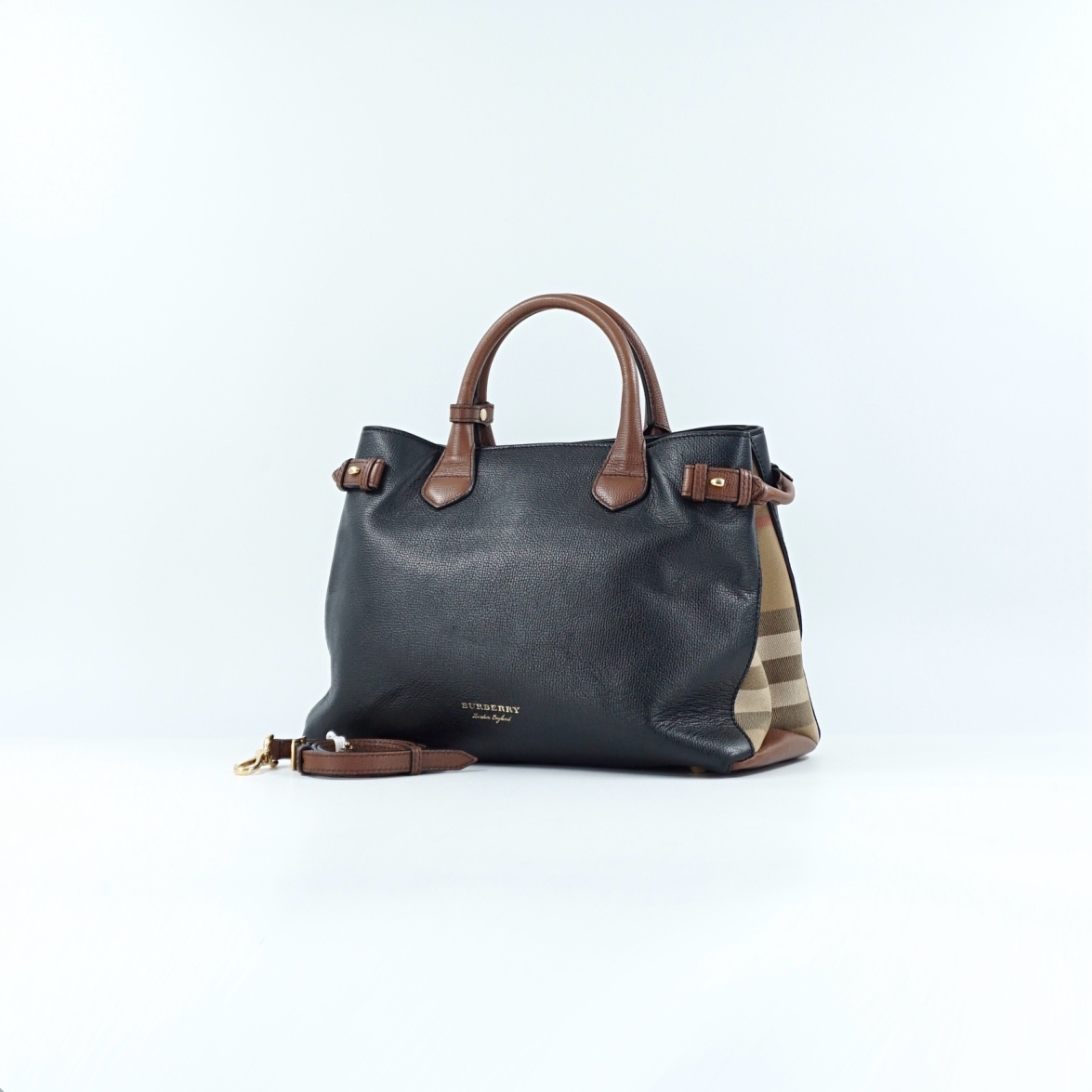 95新 BURBERRY/博柏利 二手中号班纳手提单肩包K41147