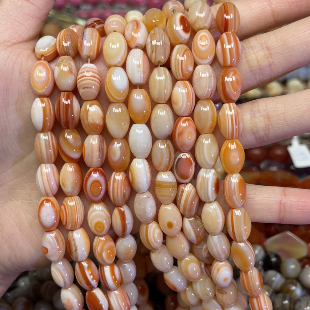 玛瑙/玉髓散珠天然蚕丝玛瑙卡8长条38厘米