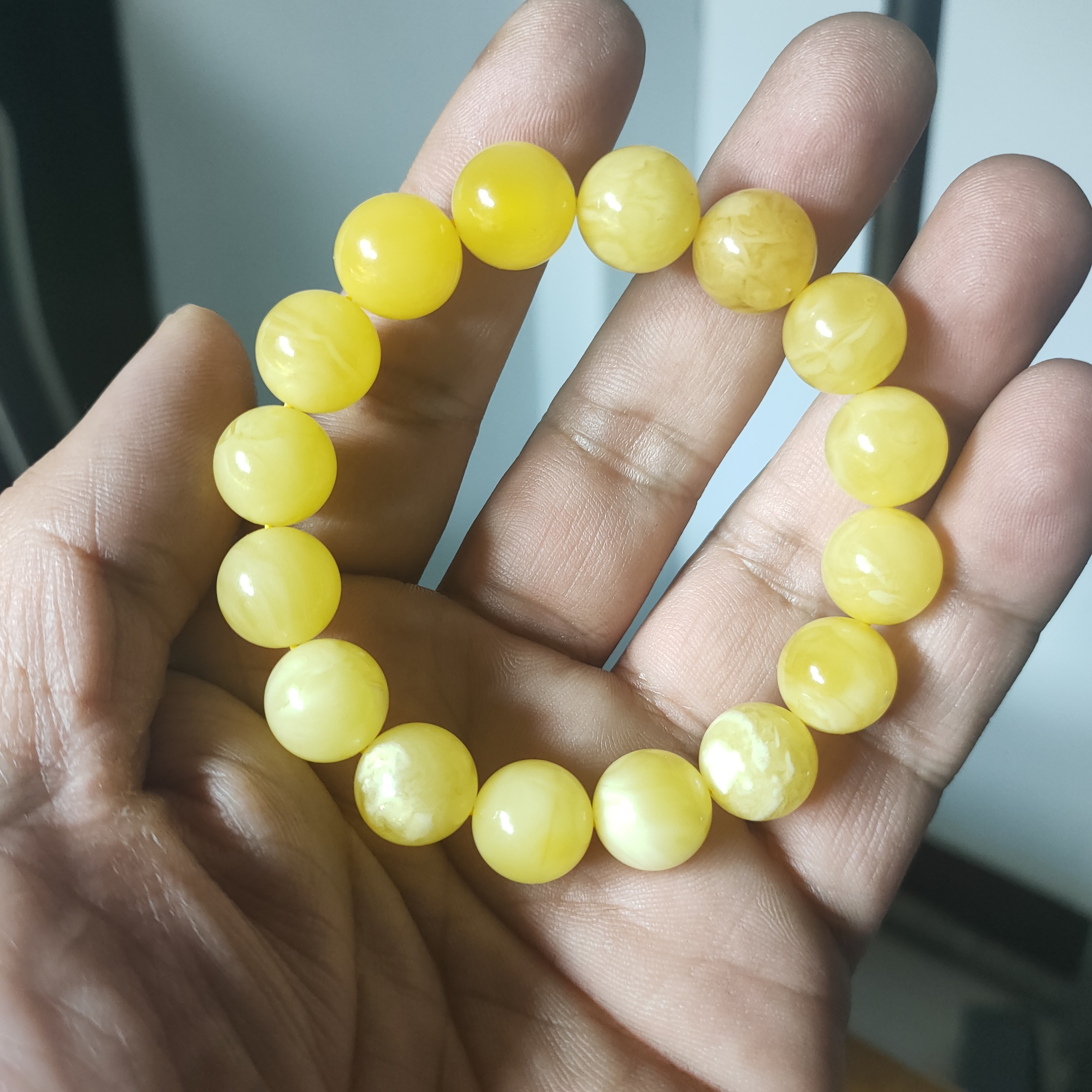 天然蜜蜡圆珠手串