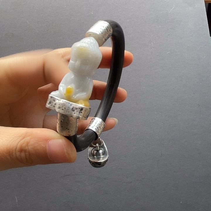 锐***宝翡翠银S925镶嵌手镯8886