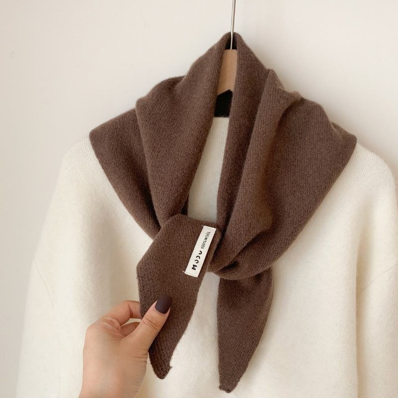 高品质100%澳洲羊毛围巾女韩国纯色百搭WOOL纯羊绒披肩三角巾围脖