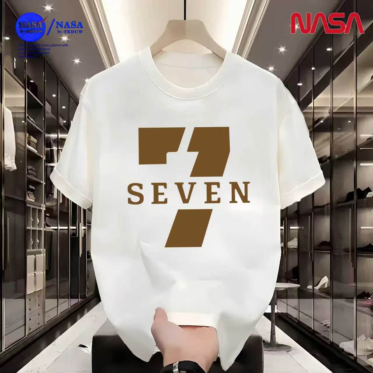 10-D16NASA联名重磅T恤男女同款时尚百搭圆领短袖【大7】A-038