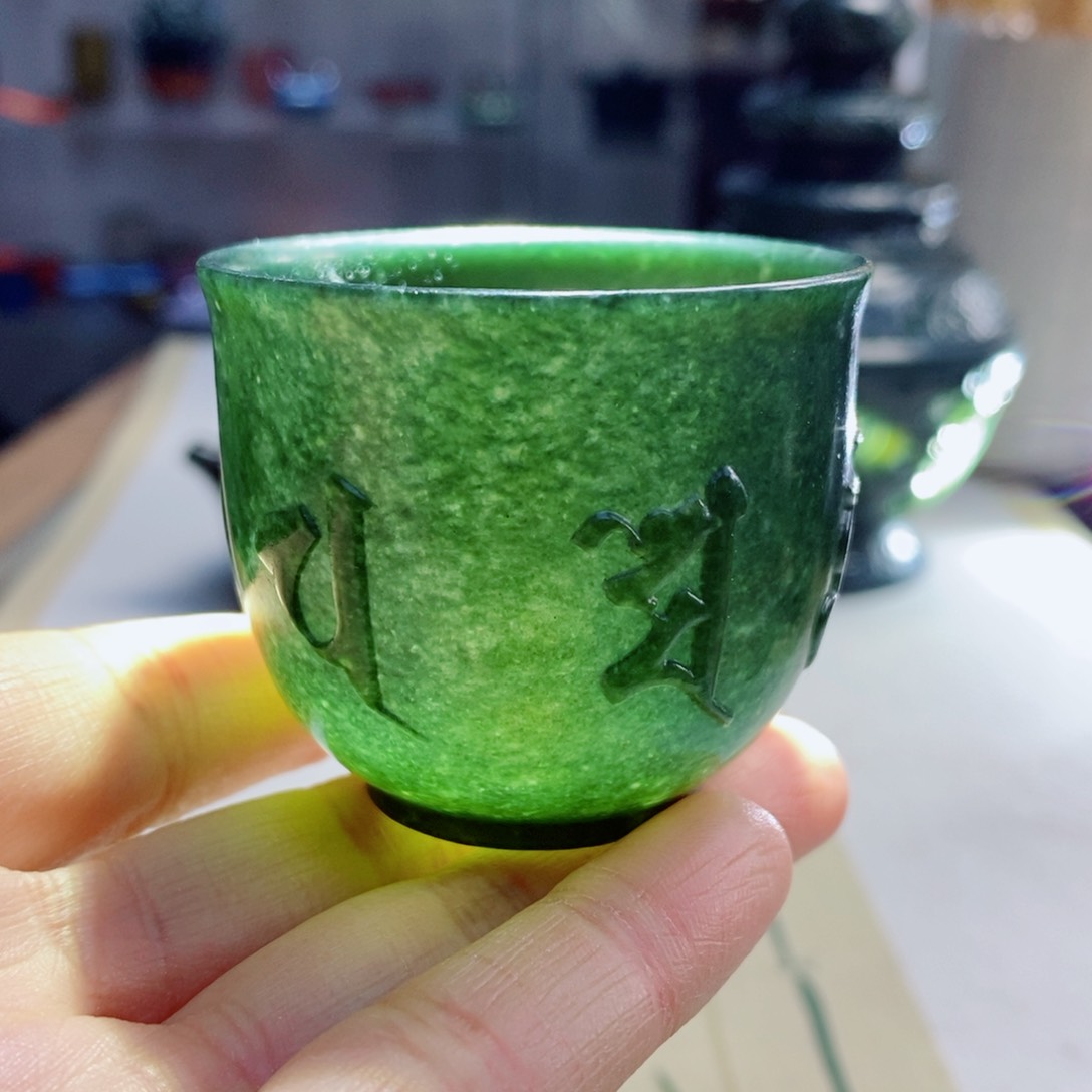 和田玉（青玉）摆件未镶嵌微瑕